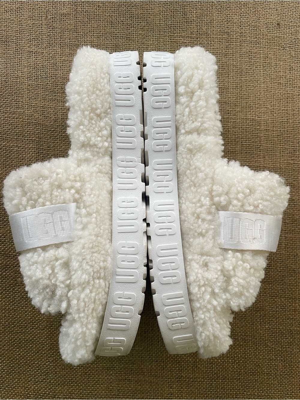 UGG Fluffita Slide Sandals in Off-White - Picture 6 of 14